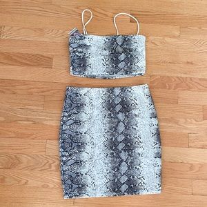 Snake print two piece set